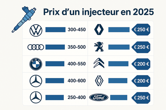 Prix d’un injecteur en 2025 : ce qu’il faut prévoir pour chaque marque