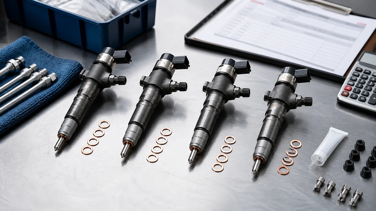 Quatre injecteurs diesel et éléments de calcul du coût d’une intervention en 2026